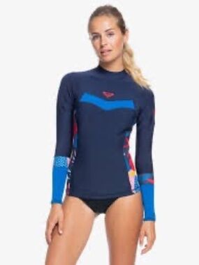 Roxy 1.0 Syncro Wetsuit Jacket Rashguard Women Navy Nights/yacht Blue 4
